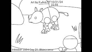 Inktober 2024 Day 21 Rhinoceros [upl. by Iyre]