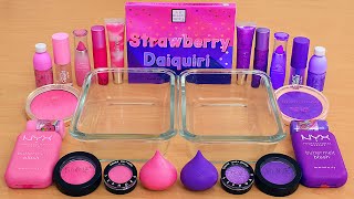 Pink vs Purple  Mixing Makeup Eyeshadow Into Slime ASMR [upl. by Dominus]