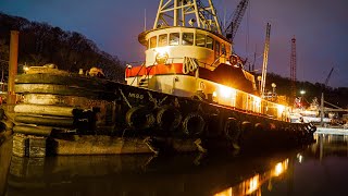 TUGBOAT IN ROUGH SEAS [upl. by Shwalb914]