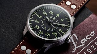 400 Flieger Watch  Laco Aachen Review Type B Dial  Made in Germany Sapphire Hacking Movement [upl. by Yzeerb]