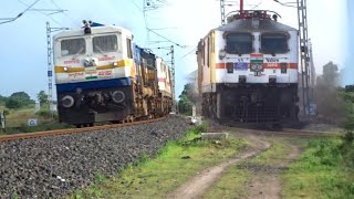 SBI WDP4D VS LALAGUDA WAP7 LOCOMOTIVES [upl. by Fishback]