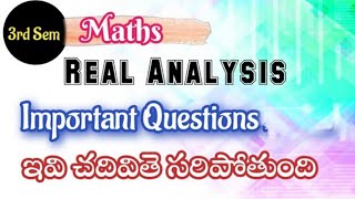 3rd sem Maths important questions  Real Analysis important problems maths degree 3rd sem maths [upl. by Ennaxor]