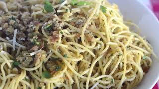 Anchovy Breadcrumb Pasta  Spaghetti with anchovies fresh breadcrumbs and garlic [upl. by Letch]