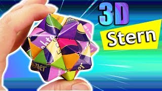 Origami Stern modular  Aus alt mach neu 3D Stern Geschenk  Adventskalender 5 DIY Inspiration 2018 [upl. by Goulder]