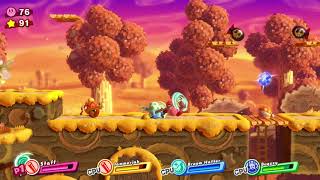 Kirby Star Allies 100 Walkthrough  World 4 FarFlung Starlight Heroes  Part 4 [upl. by Ahsael458]