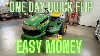 One Day Quick Flip 150 LA115 John Deere Lawn Tractor Restoration fixing How to fix amp Sell [upl. by Evette]