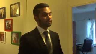 Suraj Sharma got SlimFit Black Suit amp Tie from Dressmann Gränby Centrum Uppsala June 9 2014 [upl. by Aihsinat]