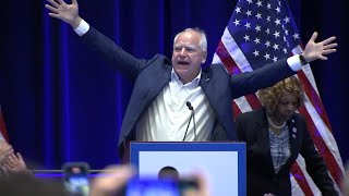 Tim Walz surprises DNC Womens Caucus meeting [upl. by Ailaham]