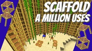 Scaffold In Minecraft How to use Scaffold amp Some Fun Building Ideas Minecraft 114 Avomance 2019 [upl. by Esinahs]