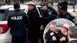 FOOTAGE Journalist David Menzies Arrested While Scrumming Chrystia Freeland [upl. by Eelloh]