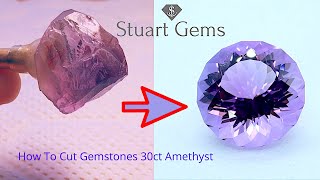 How are gemstones cut faceting a 30ct Brazilian amethyst [upl. by Pinkerton]