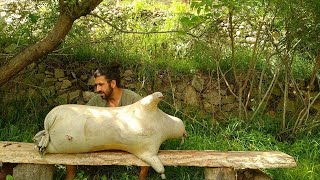 Traditional way to prepare Goat Skin for Water Bag and Butter Making [upl. by Crenshaw]