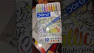 Doms Metallic brush pen only 240rs shorts youtubeshorts colors metalica [upl. by Lupita774]