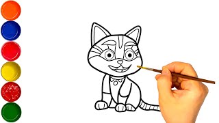 How To Draw A Cat Easy 🐈 Cute Cat Drawing Easy Animal Drawing Animal Drawing Tutorial step by step [upl. by Brok]