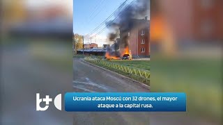 Ucrania ataca Moscú con 32 drones el mayor ataque a la capital rusa [upl. by Anneehs]