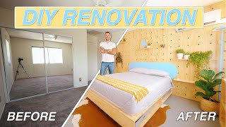 COMPLETELY DIY BEDROOM RENOVATION  Modern Builds [upl. by Ikey]