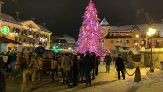 Megève un village illuminé pour les fêtes situé en plein cœur du massif du Mont Blanc [upl. by Swihart632]