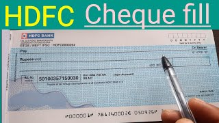 HDFC Bank Cheque Fill Up Process In Hindi How To Fill Up HDFC Bank Cheque [upl. by Reube]