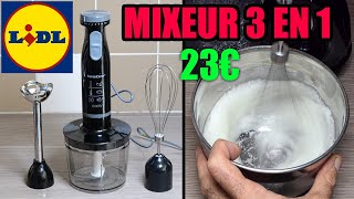 LIDL mixeur plongeant 3 en 1 SILVERCREST SSMS 600w E6 Hand Blender STABMIXER type Moulinex Quickchef [upl. by Ahsinel]