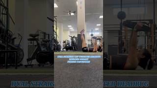 DUAL STRAIGHT LEG WEIGHTED DEADBUG  EXERCISE LIBRARY FITNESS CONVENTION [upl. by Delogu]