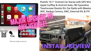 PODOFO 101quot Apple CarPlay Android stereo installreview is it worth it [upl. by Fredette]