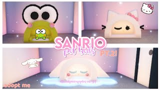 🐰♡ SANRIO inspired PET BEDS PT2 ♡🐸🎀 ▪︎adopt me building hacks▪︎  Official Pineapples [upl. by Akeemaj644]