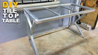 Tile top tubular frame computer table  Paano gumawa ng tile top table  DIY build [upl. by Muns483]