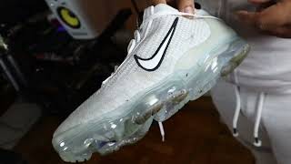 Nike Air VaporMax 2021 FK White Metallic Silver [upl. by Marthena718]