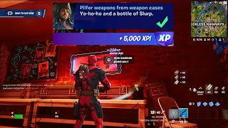 How to EASILY Pilfer weapons from weapon cases in Fortnite locations Quest [upl. by Nadruoj]