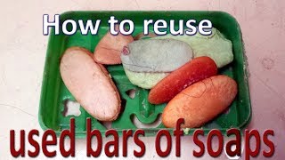 How to reuse soap slivers leftover pieces used bars of soaps simple method DIY [upl. by Akamahs]