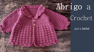 Abrigo saquito para bebé niña a crochet ¡Paso a paso [upl. by Crescen]