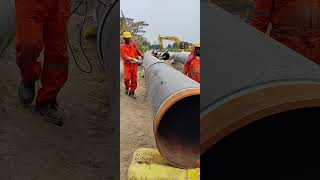 Holiday Testing of 3LPE Coating Pipe pipeline microtunneling [upl. by Stubstad]