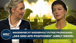 TV DUELL Warum Alice Weidel und Sahra Wagenknecht beim Thema Ukraine russische Narrative vertreten [upl. by Shauna]