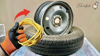 Tire fitting is now useless Just 1 rope 🔥 Change your wheel in a minute [upl. by Loleta]