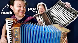 Learning the Accordion w a Pro [upl. by Yelrak]