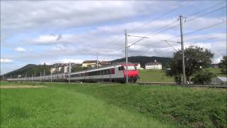 Trafic ferroviaire Puidoux  Moreillon avec ETR 610 [upl. by Naillik]