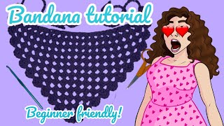 How to crochet a bandana [upl. by Brandwein165]