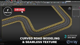 How to Create Roads in 3ds Max Curve  Road Seamless Texture in 3dmax [upl. by Foskett]