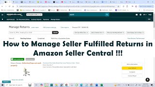 How to Manage Seller Fulfilled Returns in Amazon Seller Central [upl. by Benji]