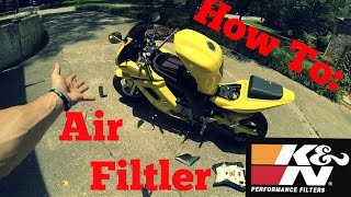 How to Replace Motorcycle Air Filter KampN [upl. by Yhtnomit]