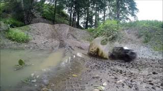 RC LaTrax Teton 118 4WD Monster Truck Bashing jumps with Slowmo [upl. by Nirraj]