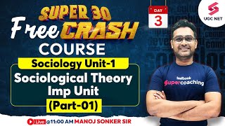 UGC NET Sociology Free Crash Course  Unit 1 Sociological Theory Revision Part1  Manoj Sir [upl. by Mond]