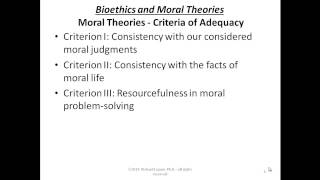 Bioethics 040409 Judging Moral Theories [upl. by Cliff277]