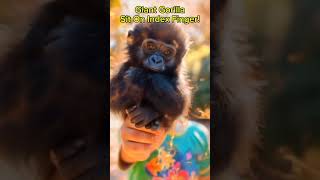 A Giant Gorilla Miniaturised To Sit Comfortably On Persons Index Finger viralvideo animals [upl. by Janel]