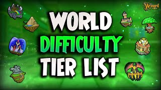 Wizard101 WORLD DIFFICULTY TIER LIST UPDATED [upl. by Kial]