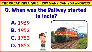 The Great India Quiz How Many Can You Answer Gk In English  Gk Quiz  Quiz Game [upl. by Refinej326]