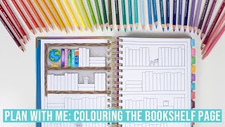 PLAN WITH ME Colouring the Blank Bookshelf Page  TutorialTimelapse [upl. by Ithsav]