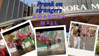 Prank on strangers🫢 Amanora Mall  pune schoolfrd vlog masti prank stranger [upl. by Novoj]