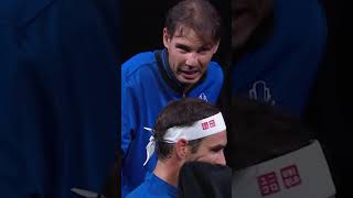 Rafa Nadal coaching Federer against Kyrgios during 2019 Laver Cup shorts  Eurosport [upl. by Aniat]