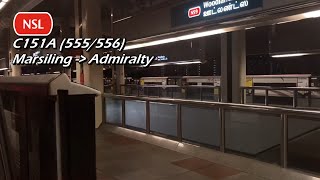 Interesting flatwheels SMRT  KSF C151A 555556 Marsiling » Admiralty [upl. by Ayikat185]